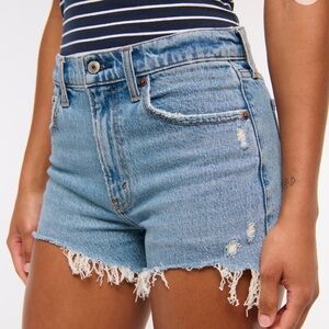 Abercrombie & Fitch Light Blue Distressed Jean Shorts
